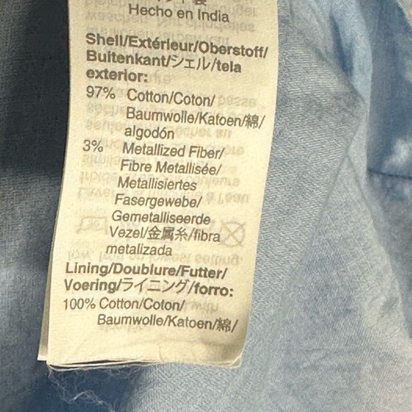 J Crew Women Pastel Pink Metallic Thread Cotton Belted Button Up Dress S - Picture 9 of 10